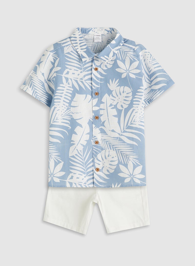 ال سي وايكيكي طقم قميص وشورت أولادي مطبوع (2 قطعة) - Image 1